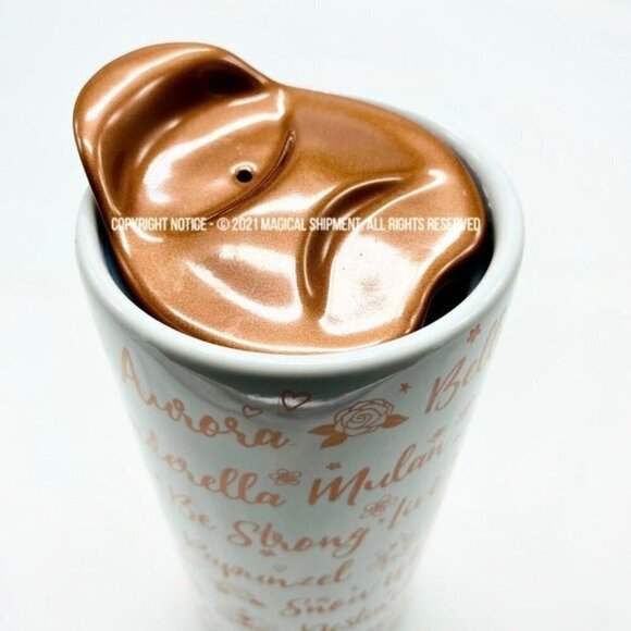 Disney Parks - Ceramic Tumbler Mug - Princess Signatures - Rose Gold - Picture 4 of 5